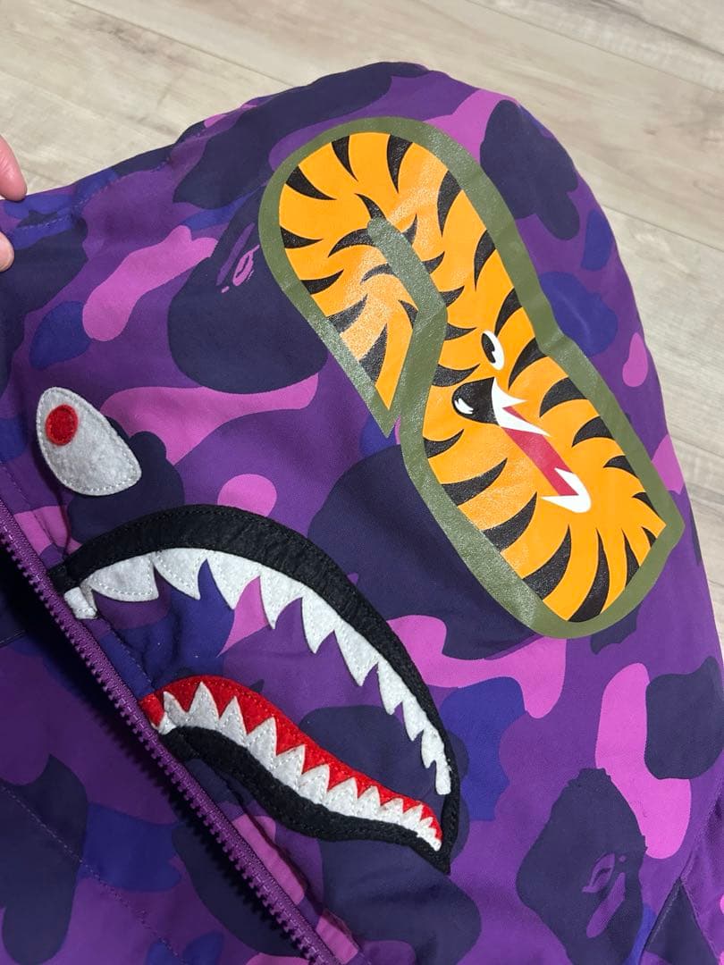 激レア　bape full zip ダウンジャケット紫s