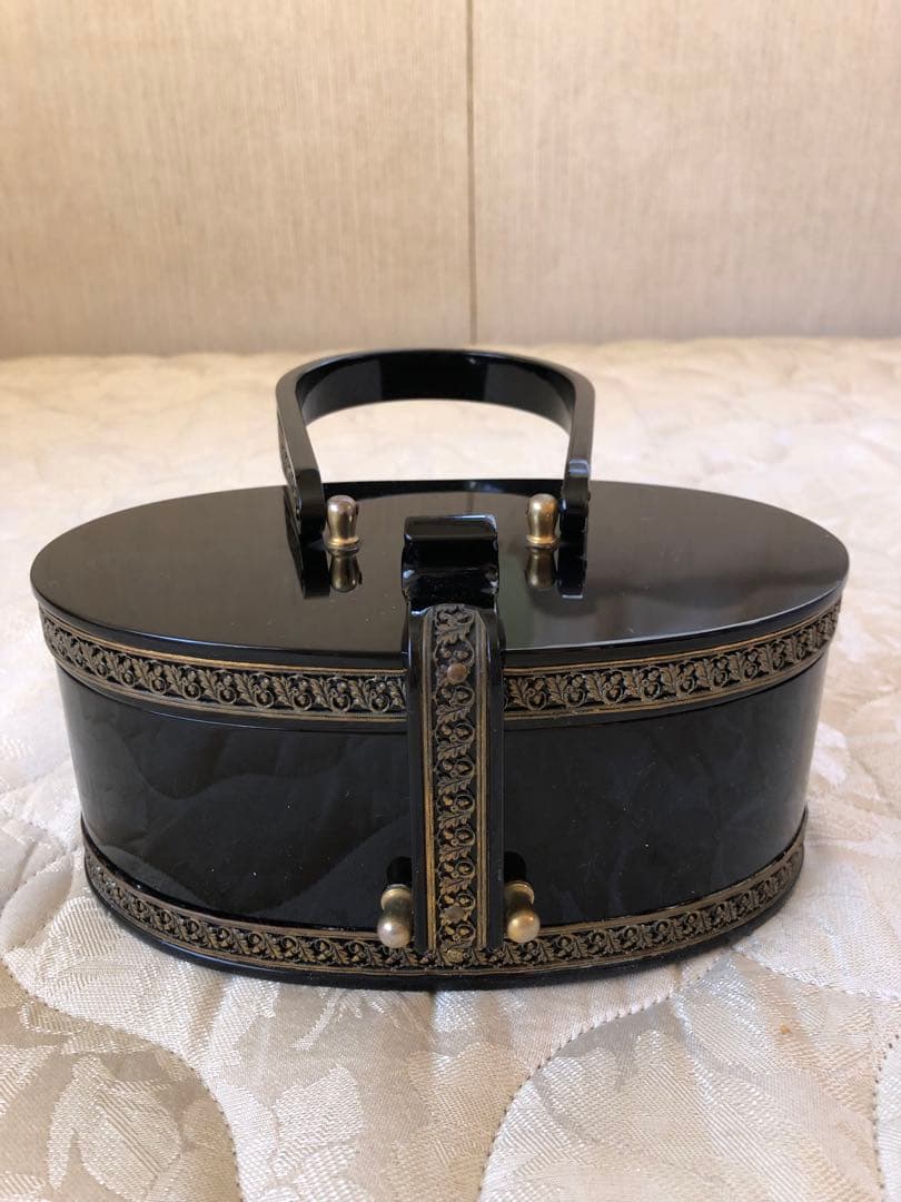 ヴィンテージ　ルーサイト　ベークライト　バッグ　ブラック