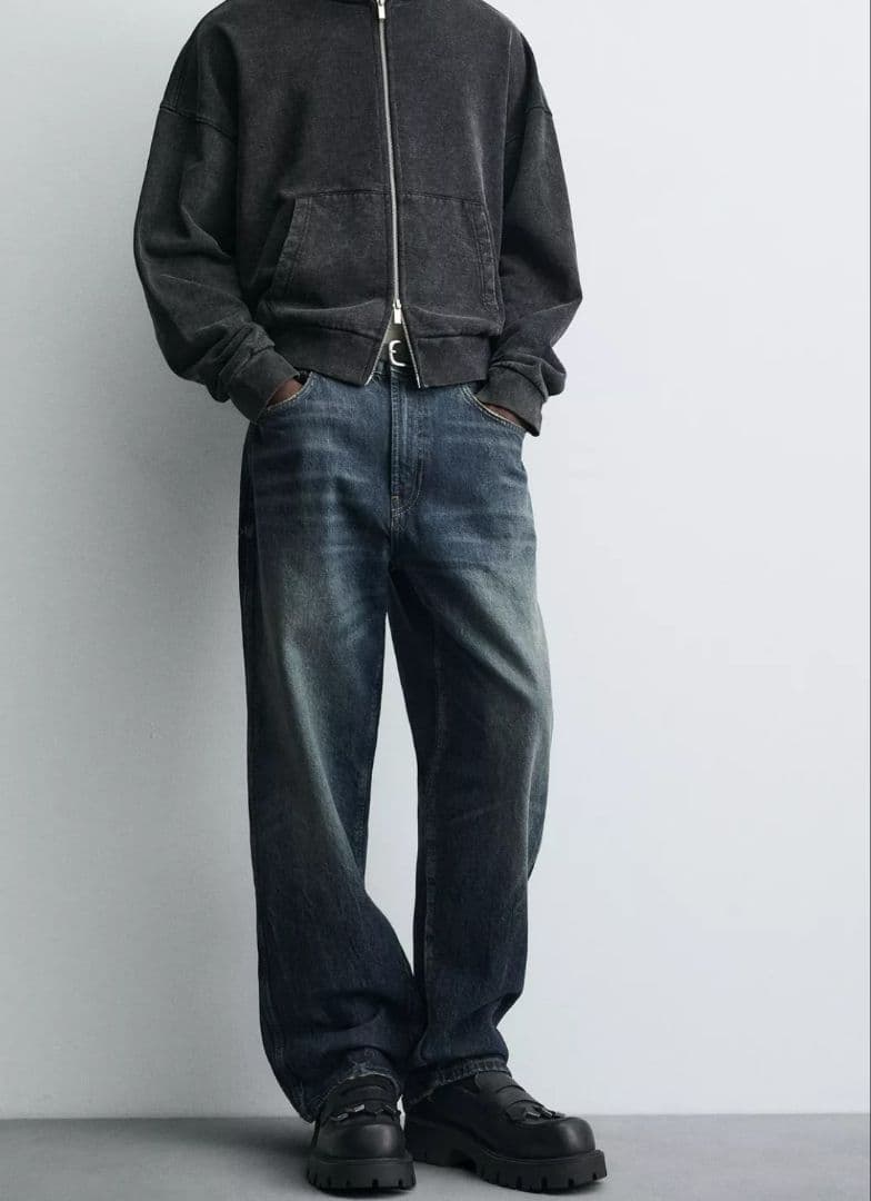 ZARA ザラ ボリュームフリンジローファー チャンキーソール 厚底 27cm