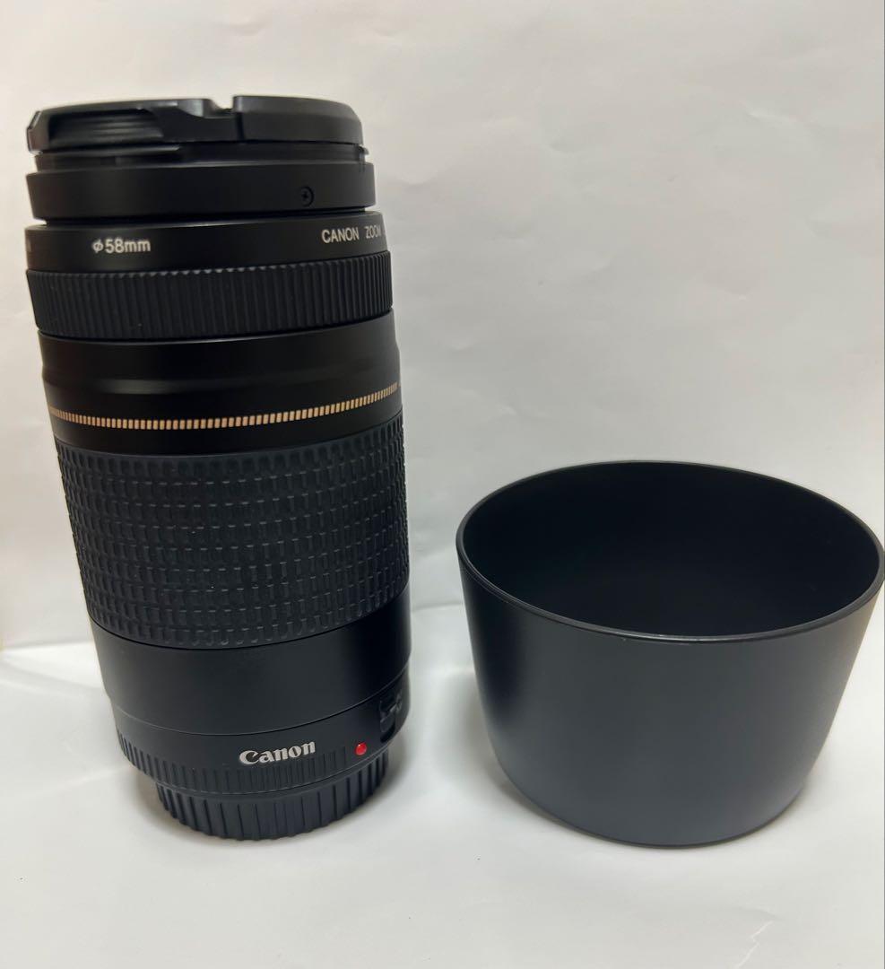 人気の望遠レンズ　フード付き　キヤノン Canon EF75-300㎜