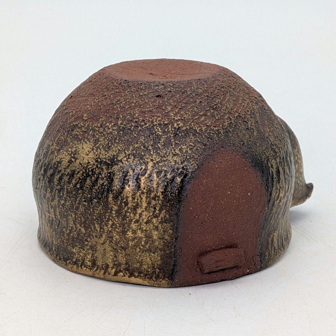 鈴木篤夫 備前焼 金彩備前桃摘宝瓶 四方桟共箱共布栞 手造り宝瓶 煎茶道具 モモ