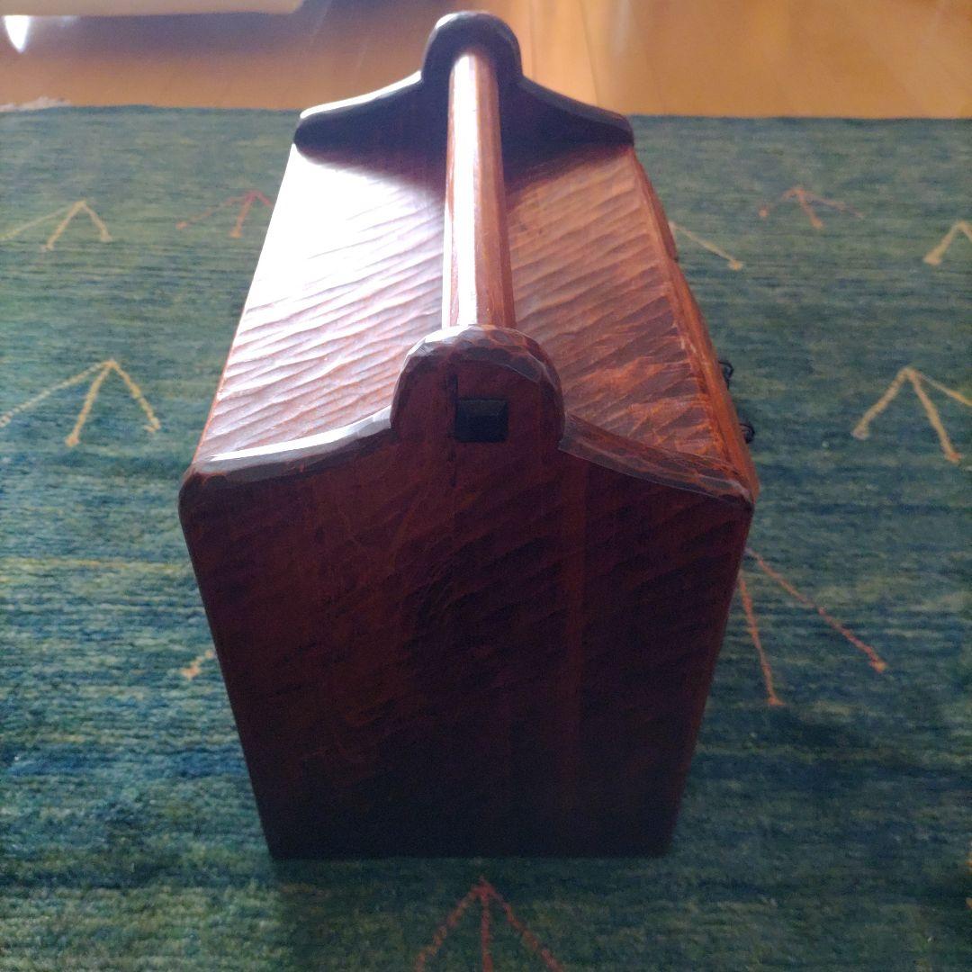 【希少・極美品】矢澤金太郎　創作家具作家　手提げ小引き出し　工芸品　小物整理箱