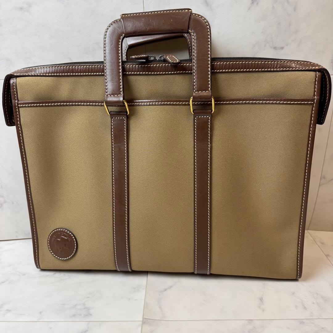 【美品】 HUNTING WORLD ブリーフケース 2WAY レザー カーキ