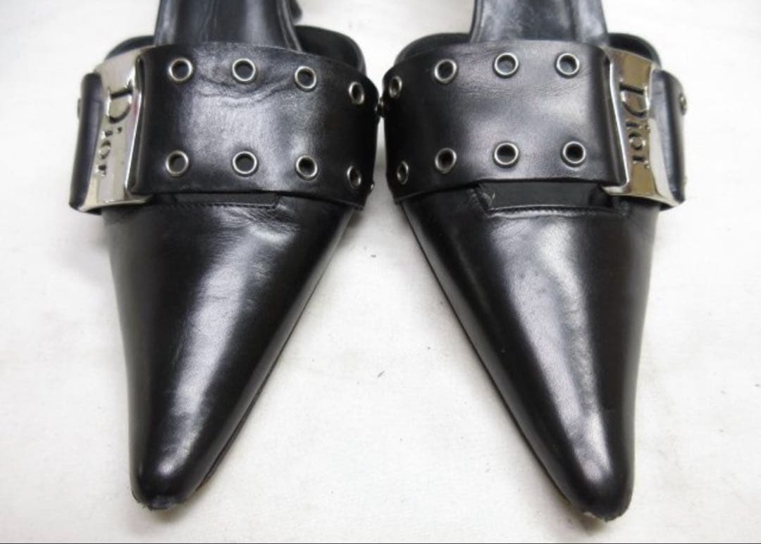 クリスチャンディオール　ミュール　ロゴ　プレート　36 1/2 ヒール　y2k