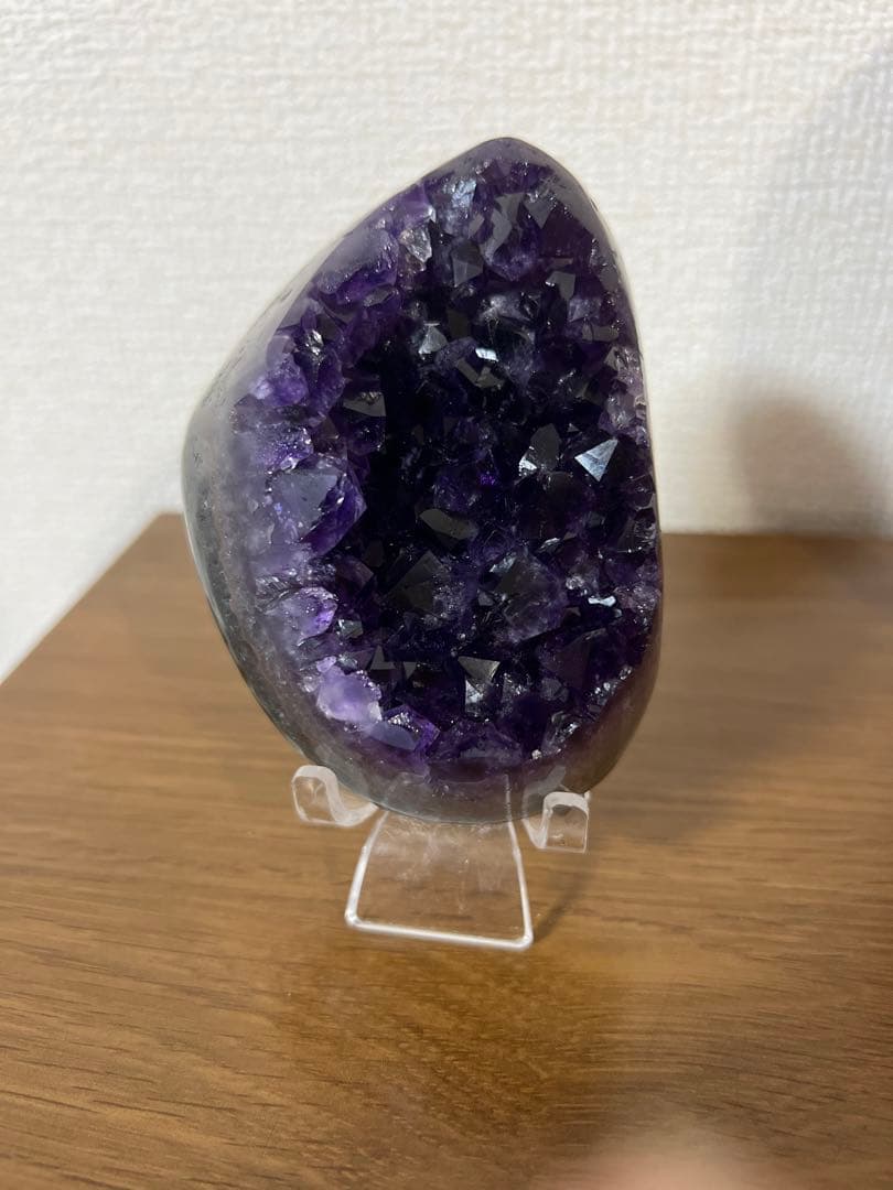 新品　超大最高品質アメジストドームミニクラスター　希少品　台座込　送料無料