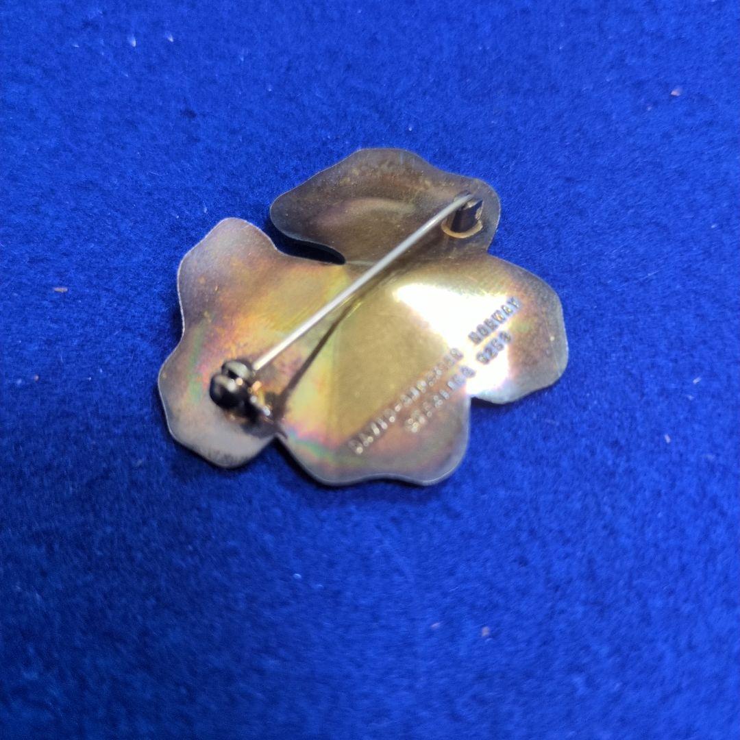 Y03 David Andersen 花型ブローチ 約4.5cm　シルバー