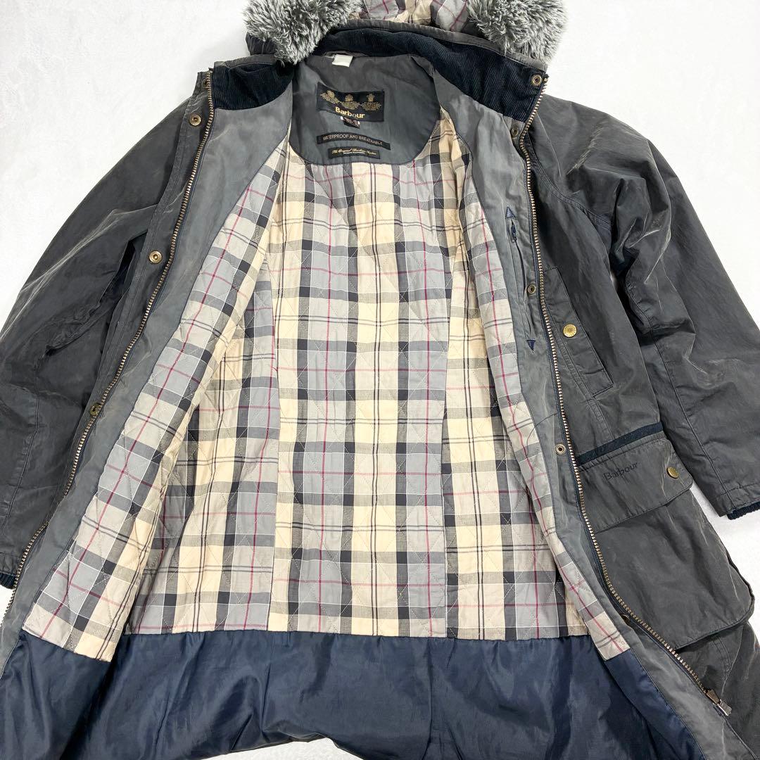 か*ん様 90s英国製 バブアー ビデイル オイルドジャケット ファー フード取