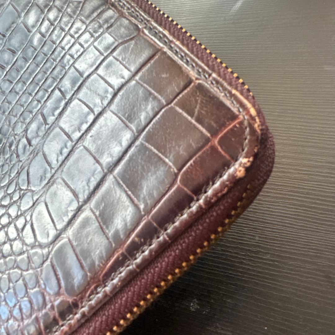 Smythson（スマイソン） クロコ型押しレザー ジップ付きiPadケース