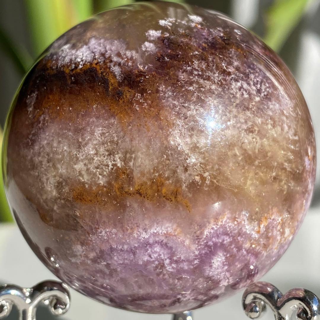 【 天然石　オーラライト 23 フローライト 共生 スフィア 丸玉 】