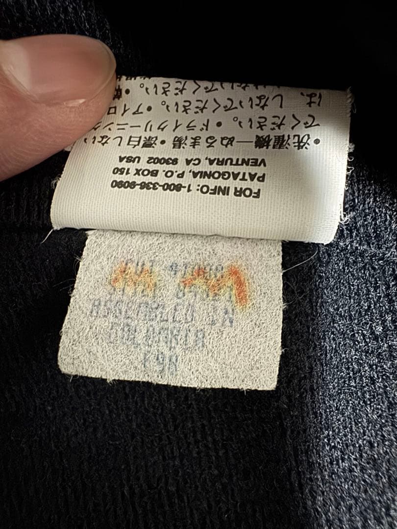 【美品】98年製　patagonia ゼファージャケット 黒ブラック S 廃盤