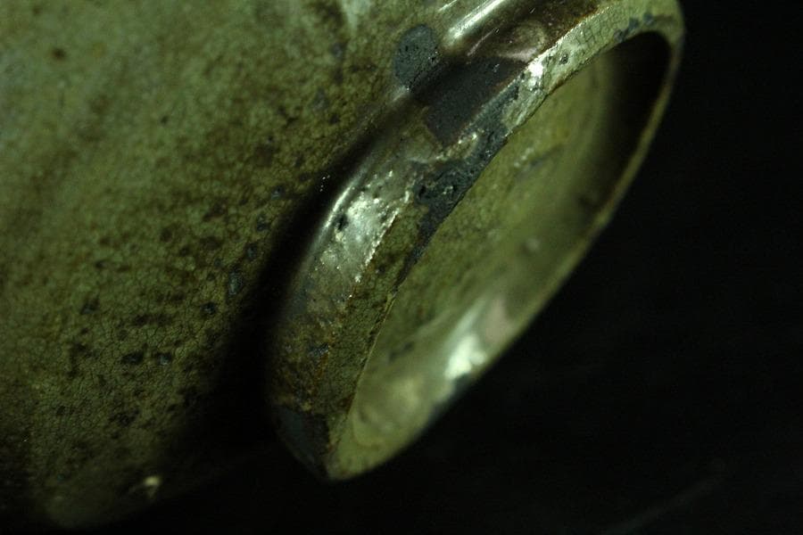 茶道具 真清水蔵六作 古三嶋写 茶碗 桂又三郎 書付(K-YC558)