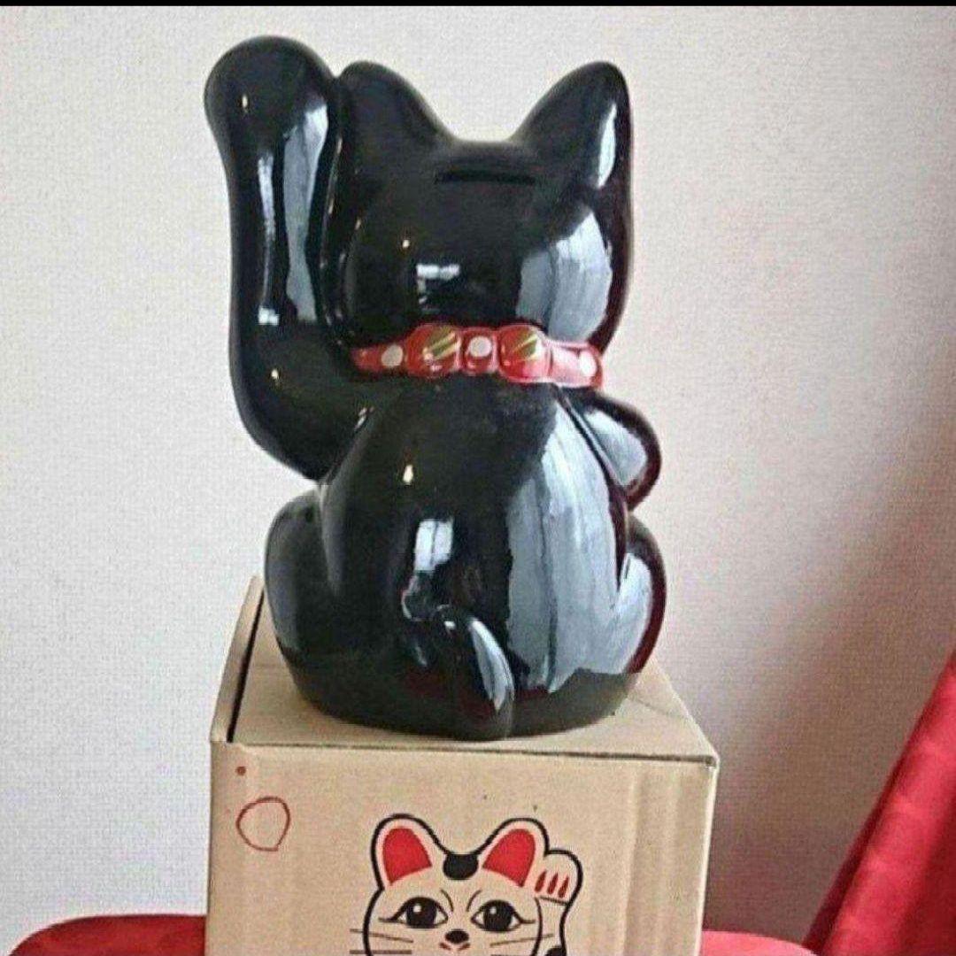 1/31迄特別値引✨厄除け招き猫》黒猫左手上げ7号手長・製作終了　現品限り