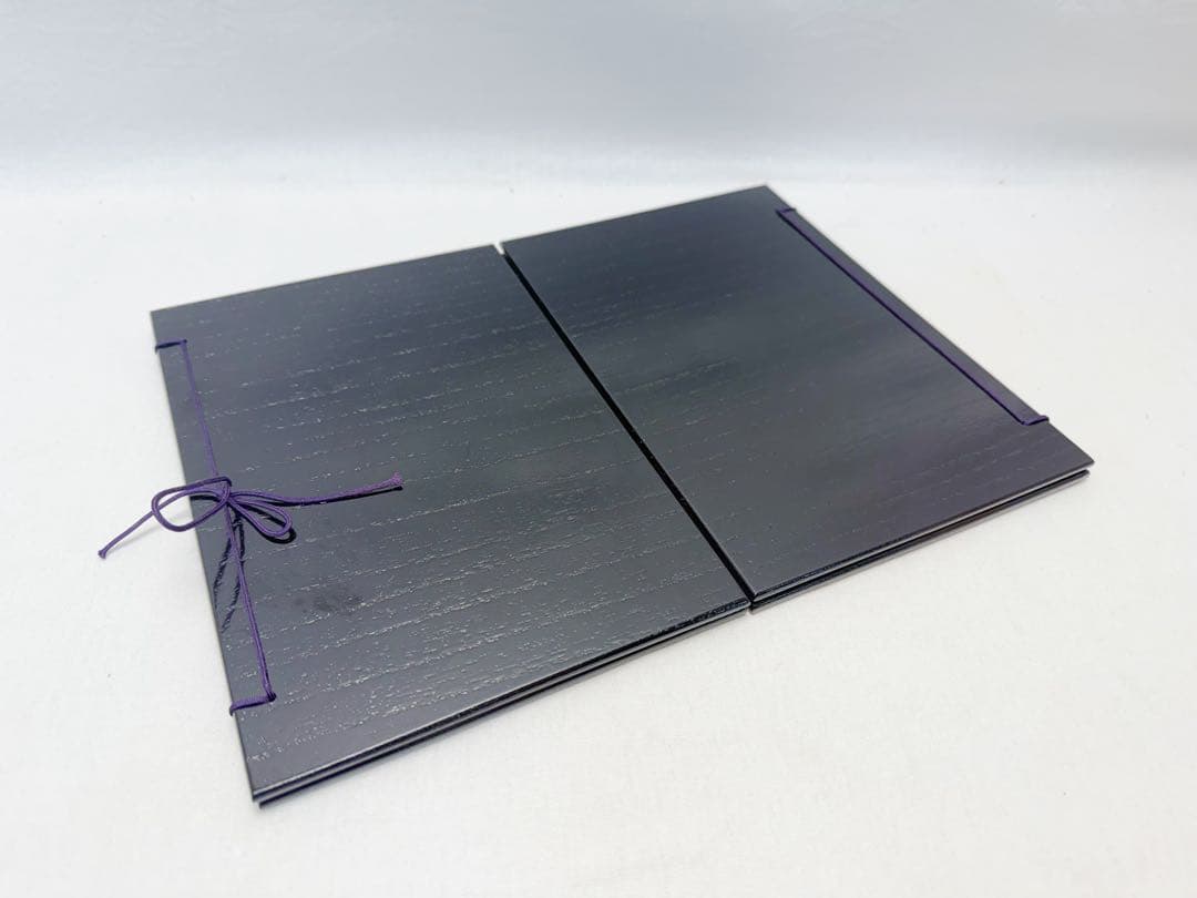 未使用 茶道具 桐木地溜塗 器据 と溜塗 和敬板 小羽根 うぐいす針4点 元箱