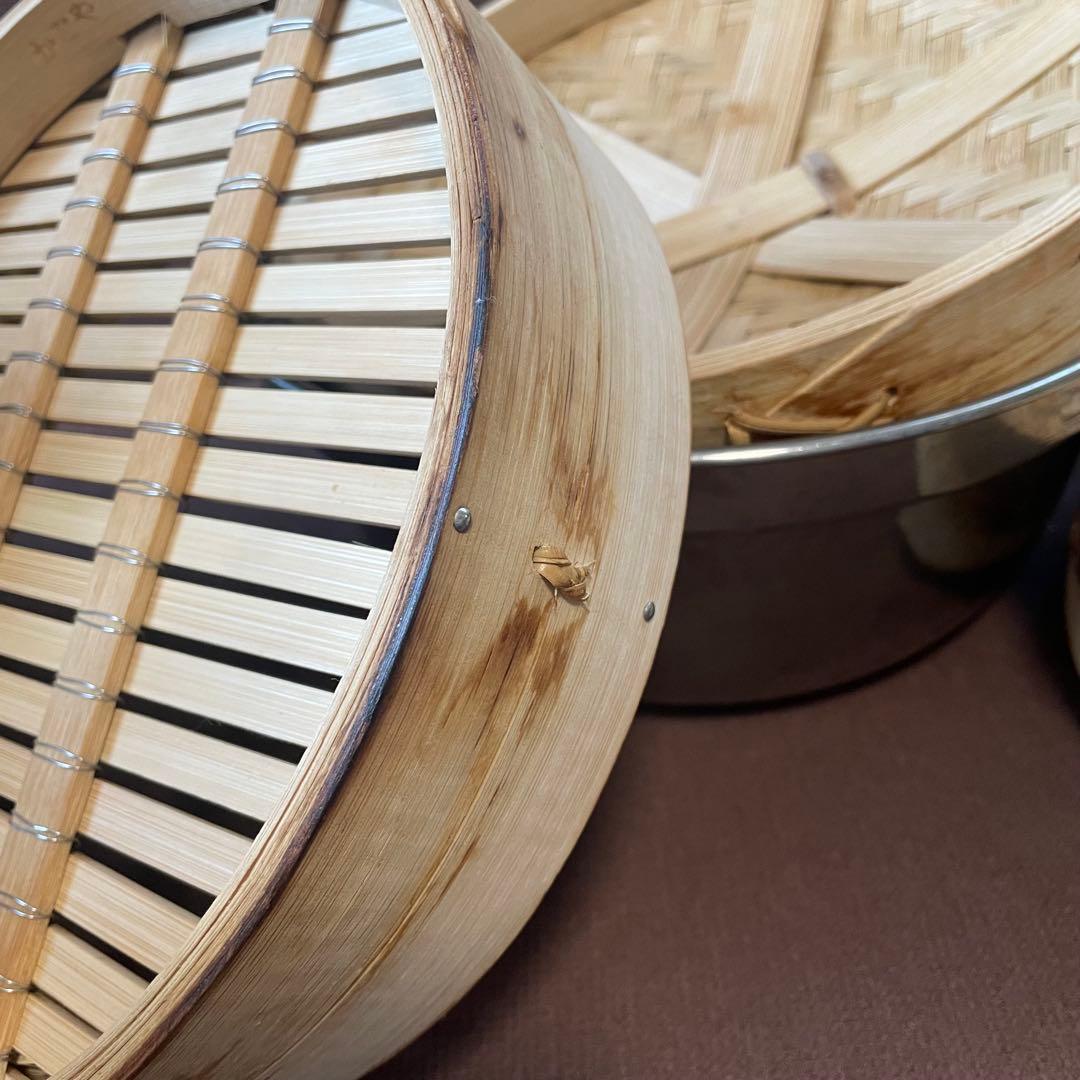 かごや　蒸籠　2段　蓋・鍋つき　24センチ