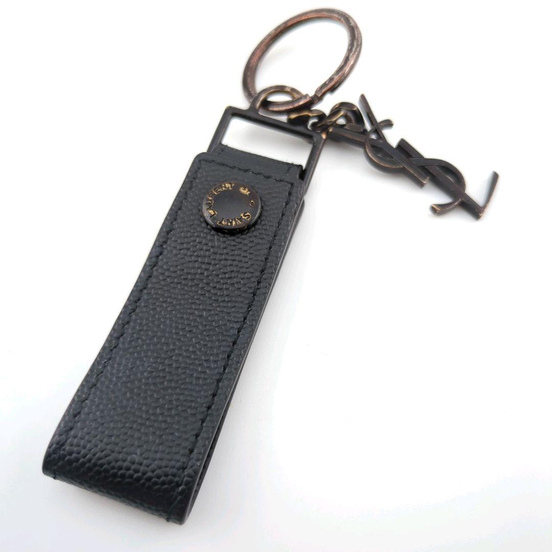 SAINT LAURENT サンローラン YSL ロゴ レザーキーリング