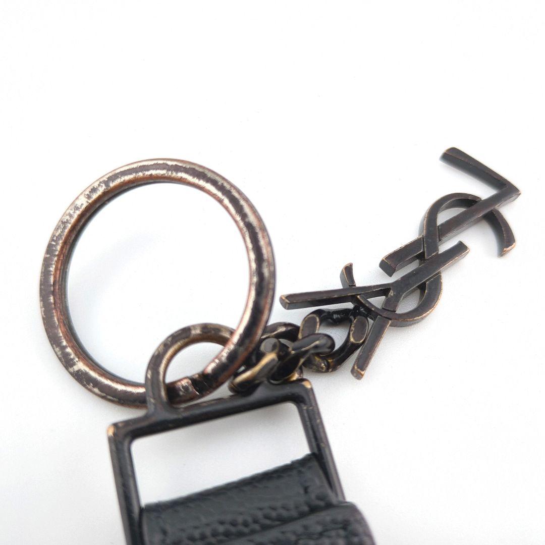 SAINT LAURENT サンローラン YSL ロゴ レザーキーリング