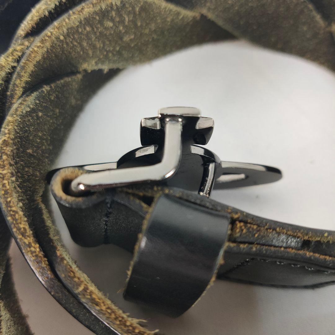 Vivienne Westwood ブラック レザー ベルト オーブバックル