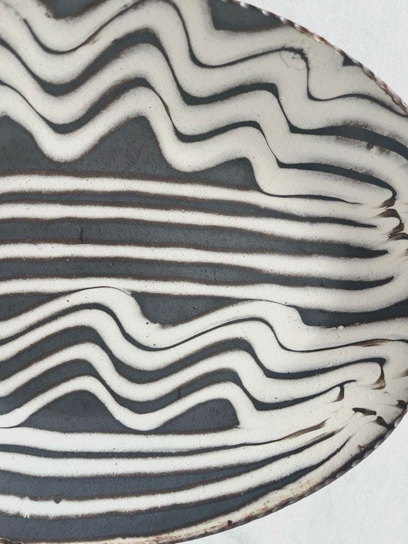 十場天神　つくも窯　スリップウェア　オーバル皿