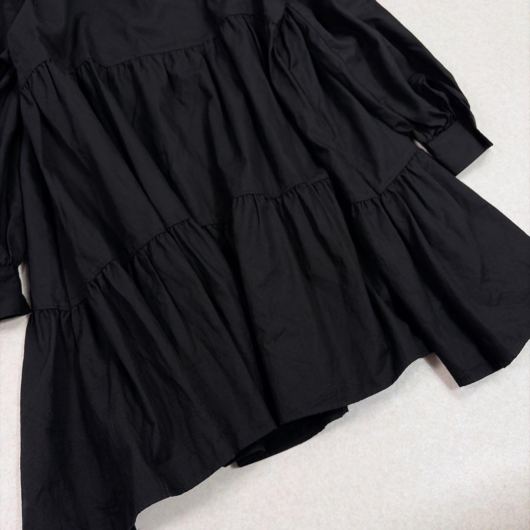ユナイテッドアローズ コットン ティアード ミニ ワンピース チュニック　黒