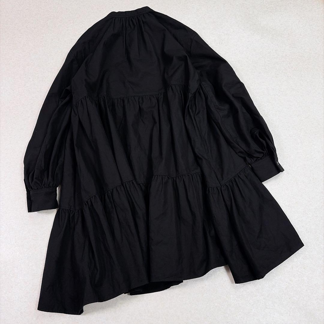ユナイテッドアローズ コットン ティアード ミニ ワンピース チュニック　黒