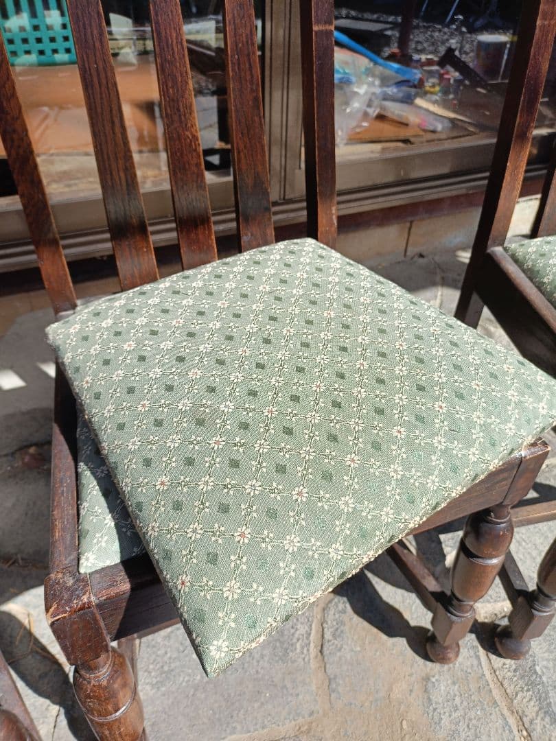 キ*ル様 アンティークチェア イギリス系 木製スラットバック椅子3脚セット