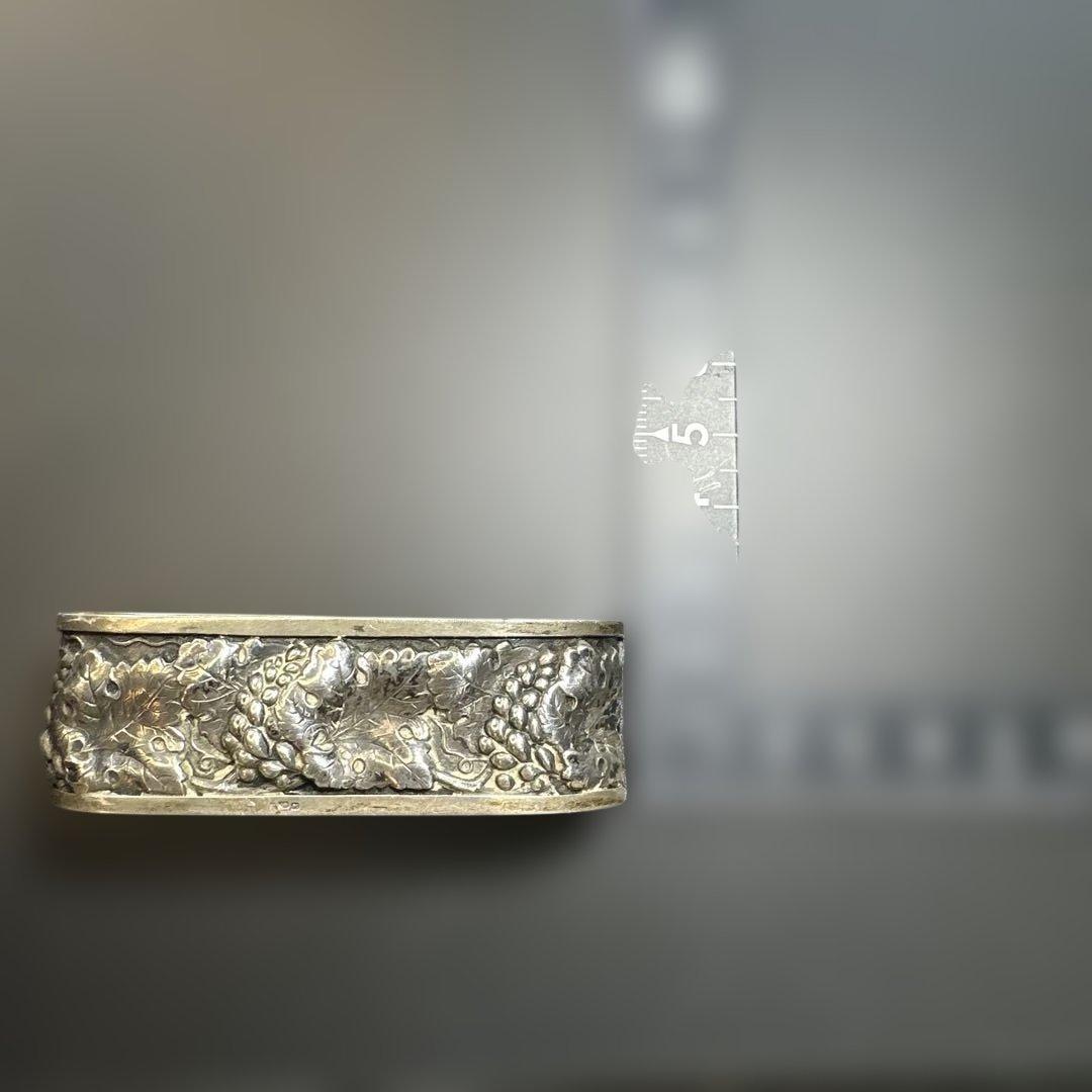 アンティーク　シルバー製　ナプキンリング　刻印　ぶどう