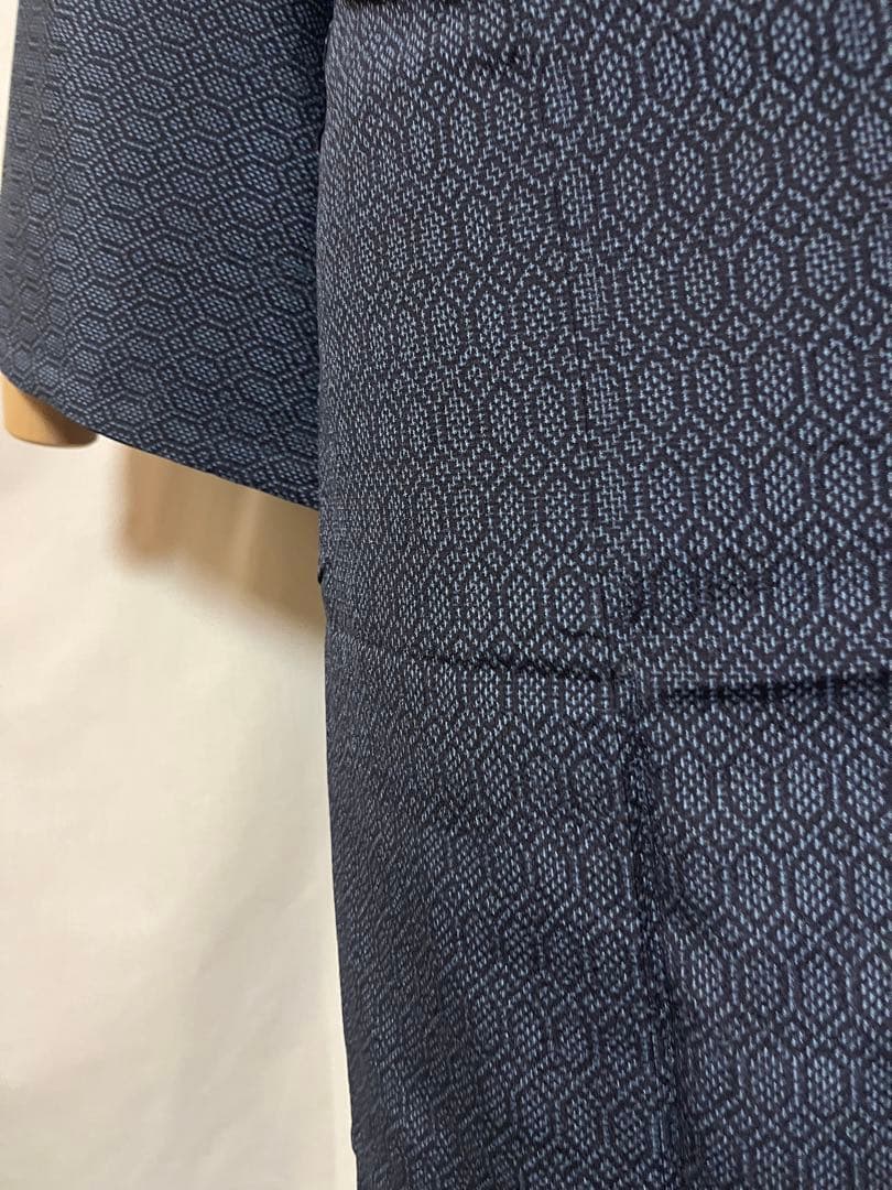 【超絶逸品】●新潟県伝統工芸品●【本塩沢】●強撚糸●草木染●亀甲●紬●着物