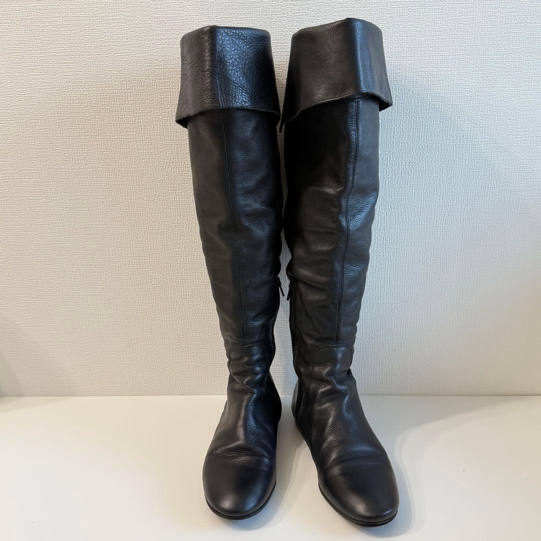 FABIO RUSCONI ロングブーツ Vibram 本革 39 黒