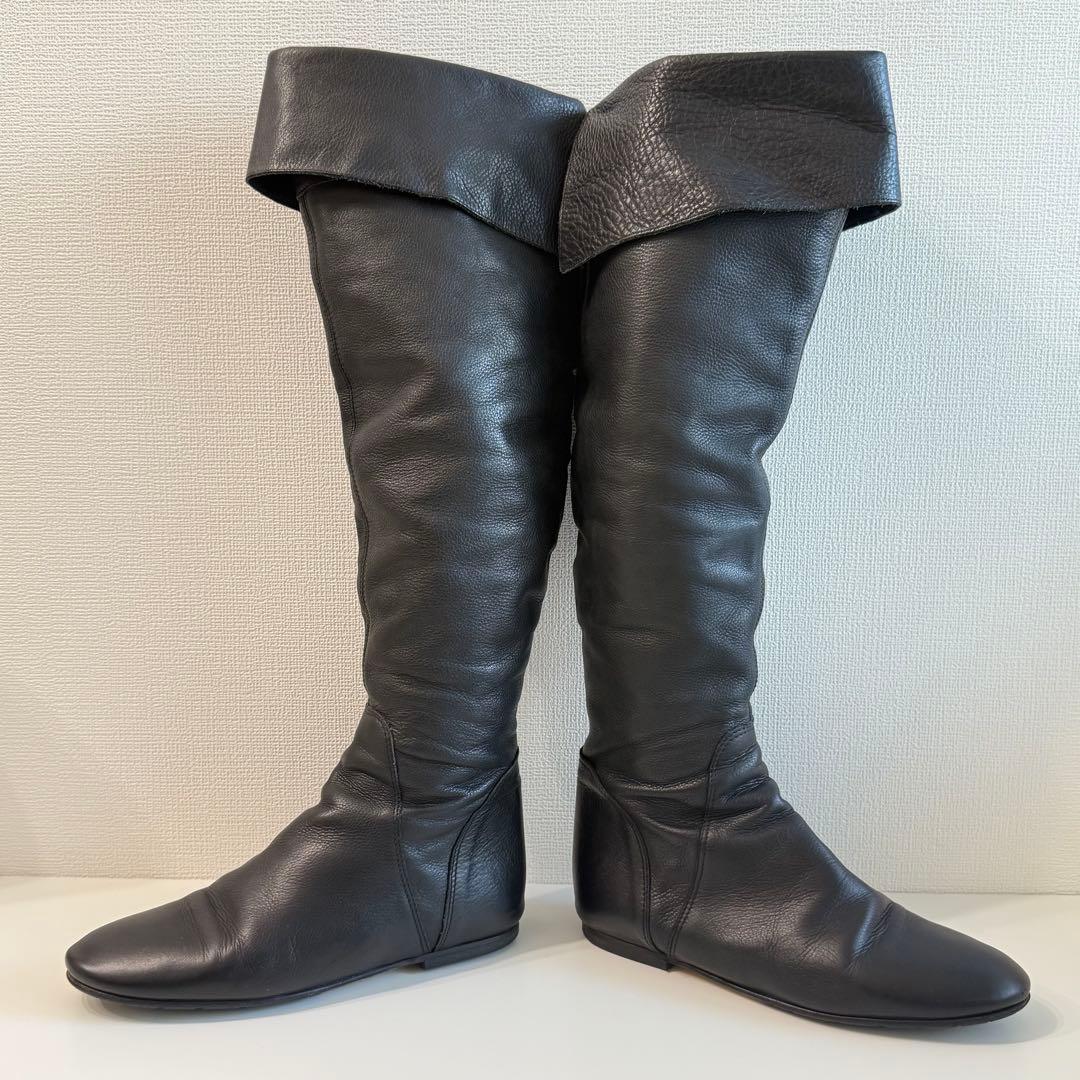 FABIO RUSCONI ロングブーツ Vibram 本革 39 黒