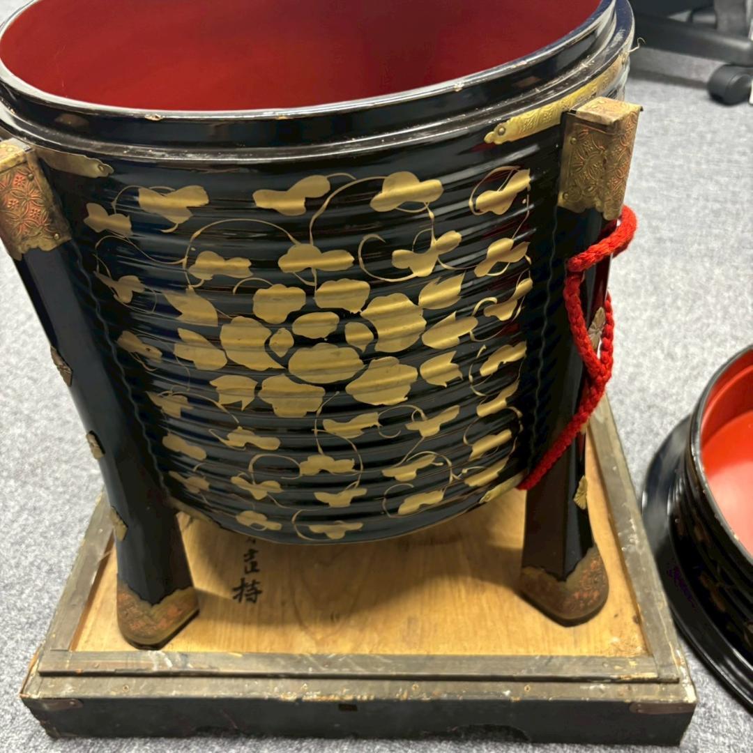 時代 行器 ほかい 漆塗 金蒔絵 日本美術 アンティーク 古道具 工芸品 ①