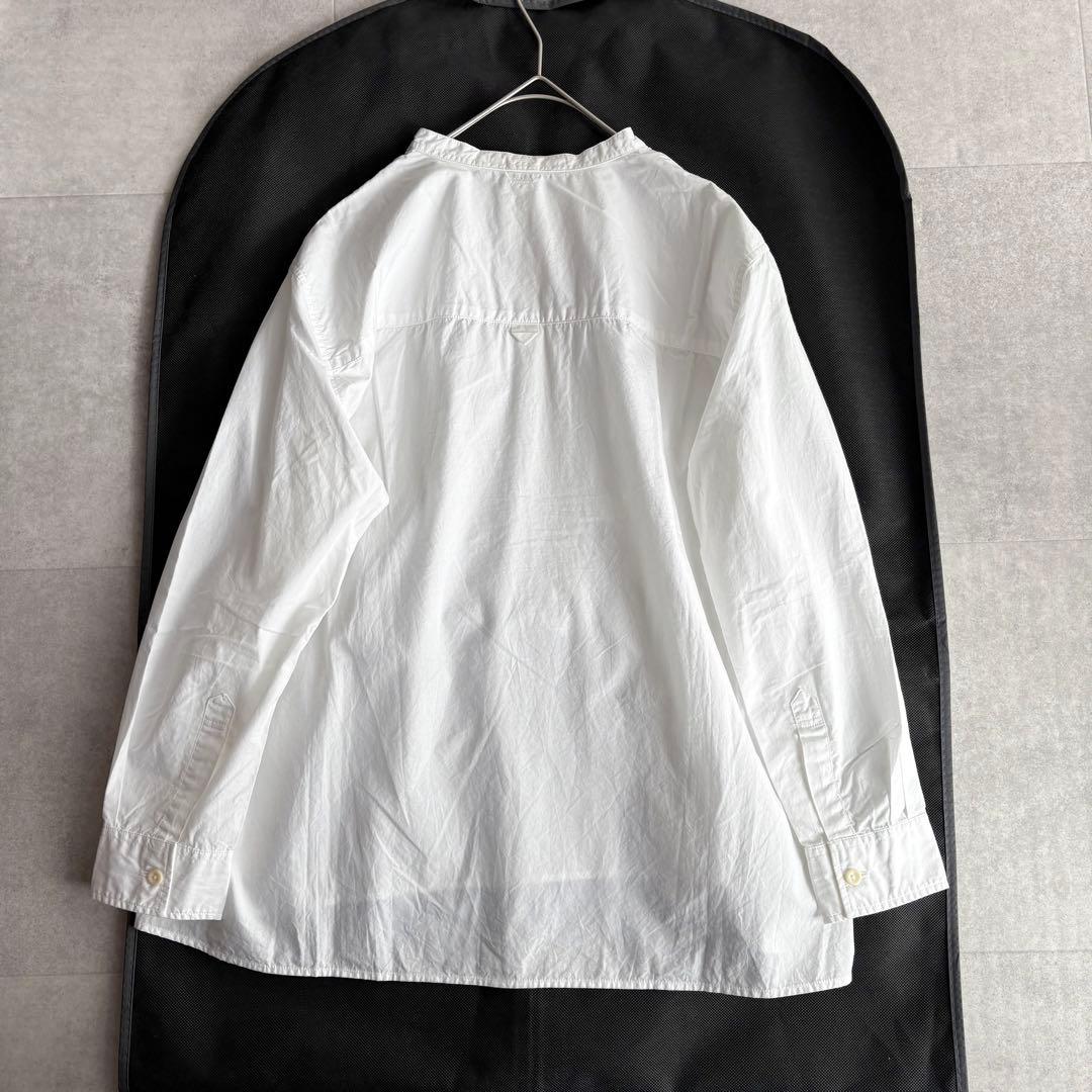 美品✨MHL. コットン バンドカラー シャツ ブラウス オフホワイト Ⅰ