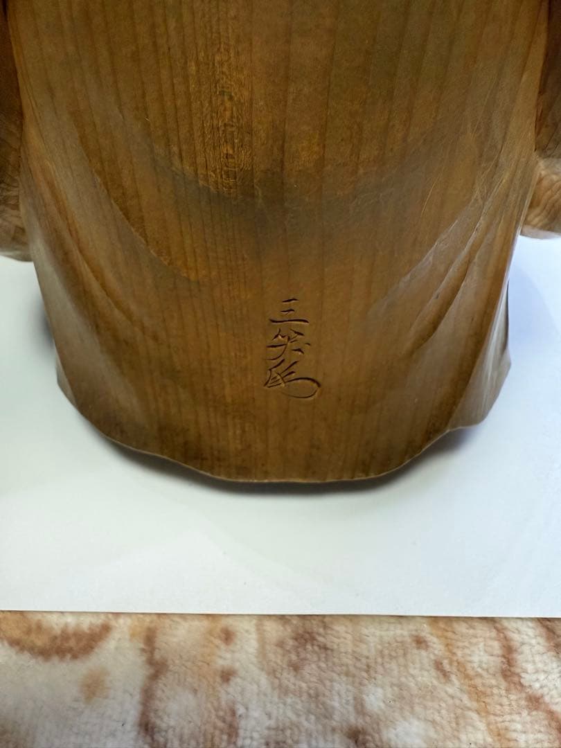 寿老人 木製像 木箱付き