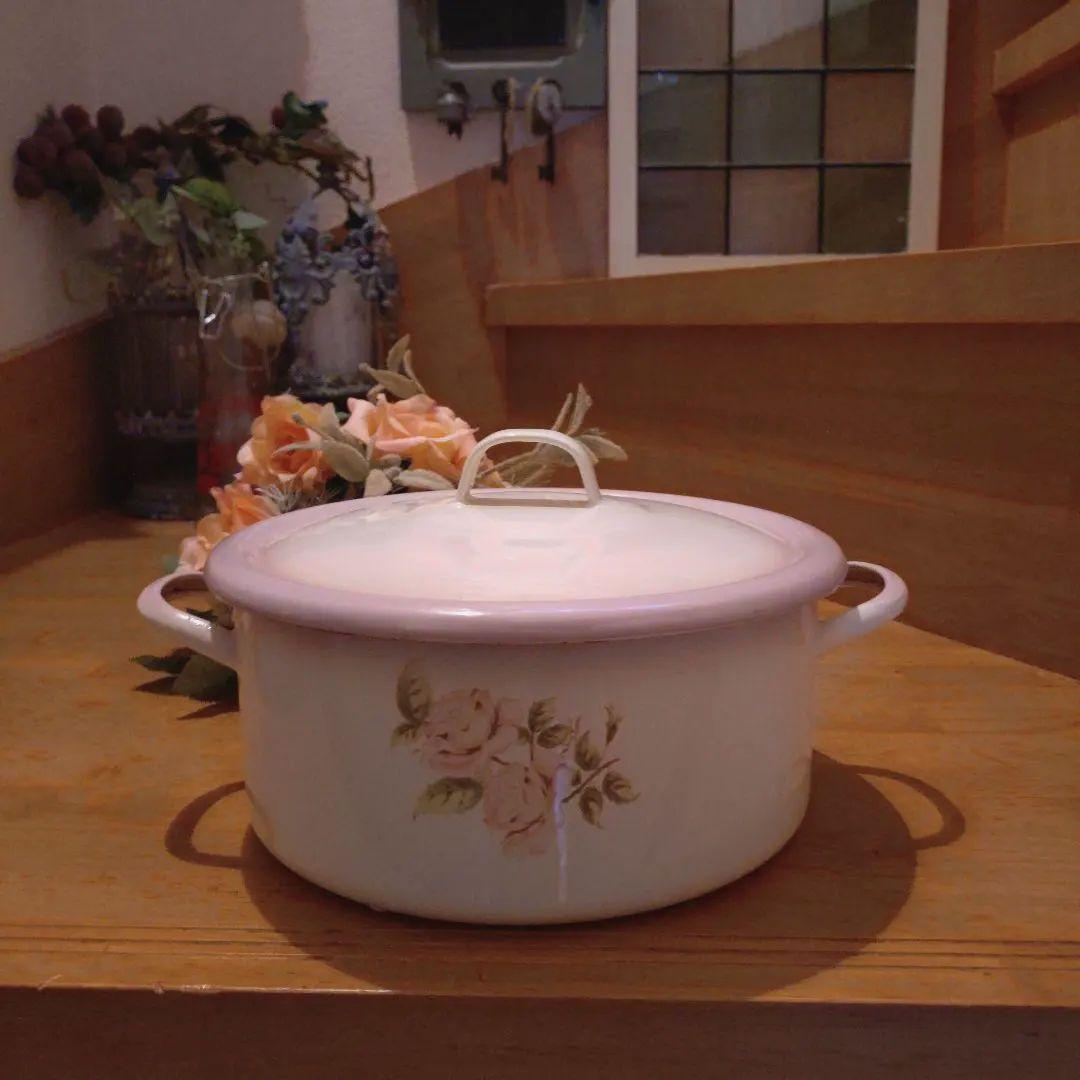 ◆イマン✿ダイアナローズ✿ホーローミルクパン▶②平型／数量1