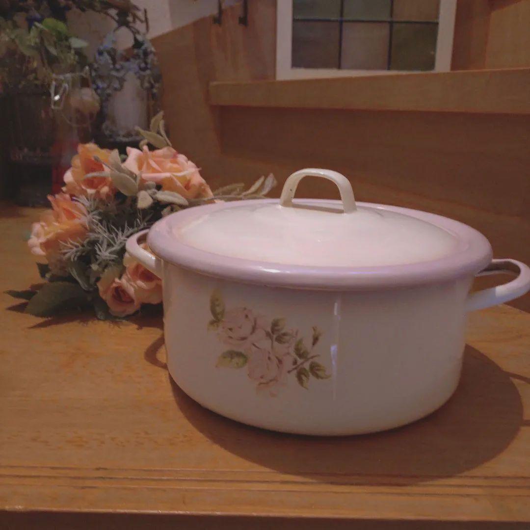 ◆イマン✿ダイアナローズ✿ホーローミルクパン▶②平型／数量1