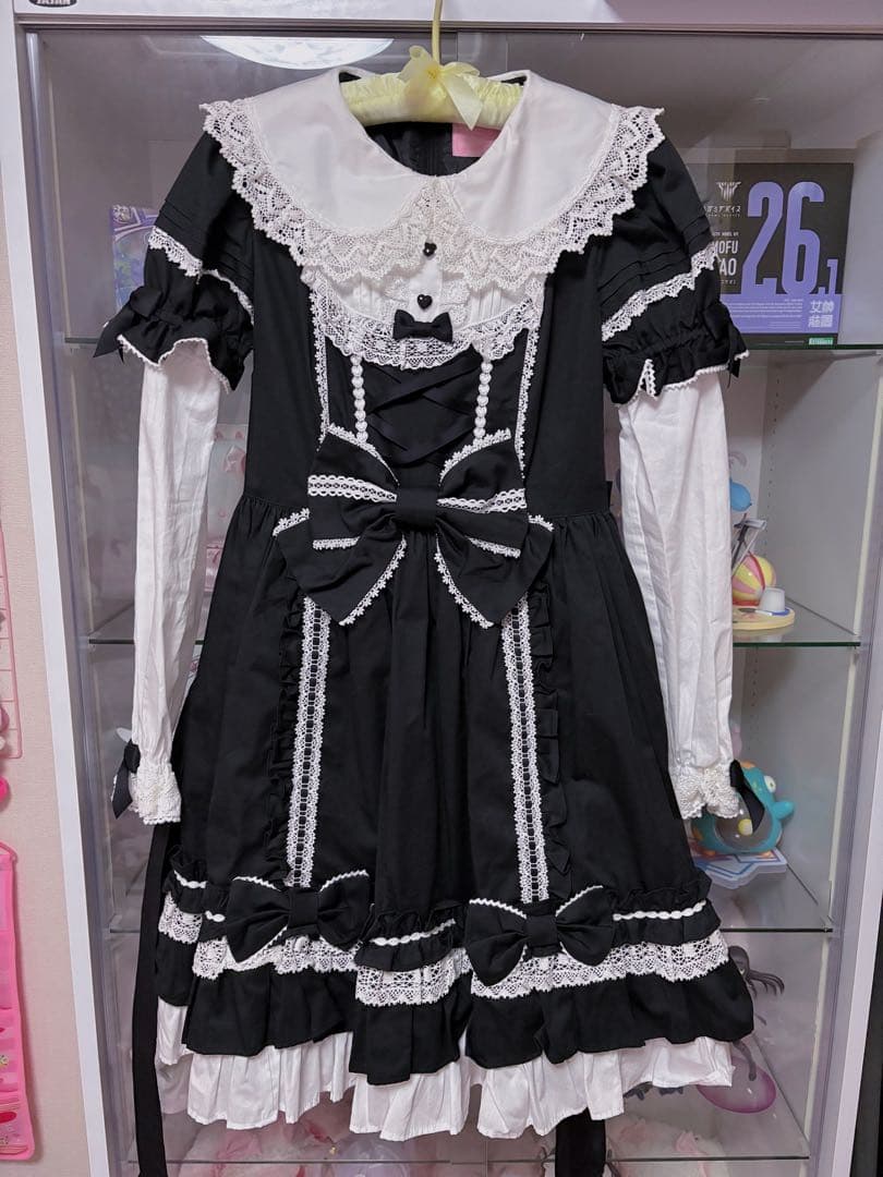 Angelic Pretty Dolly Girl 付け袖ワンピース　ブラック