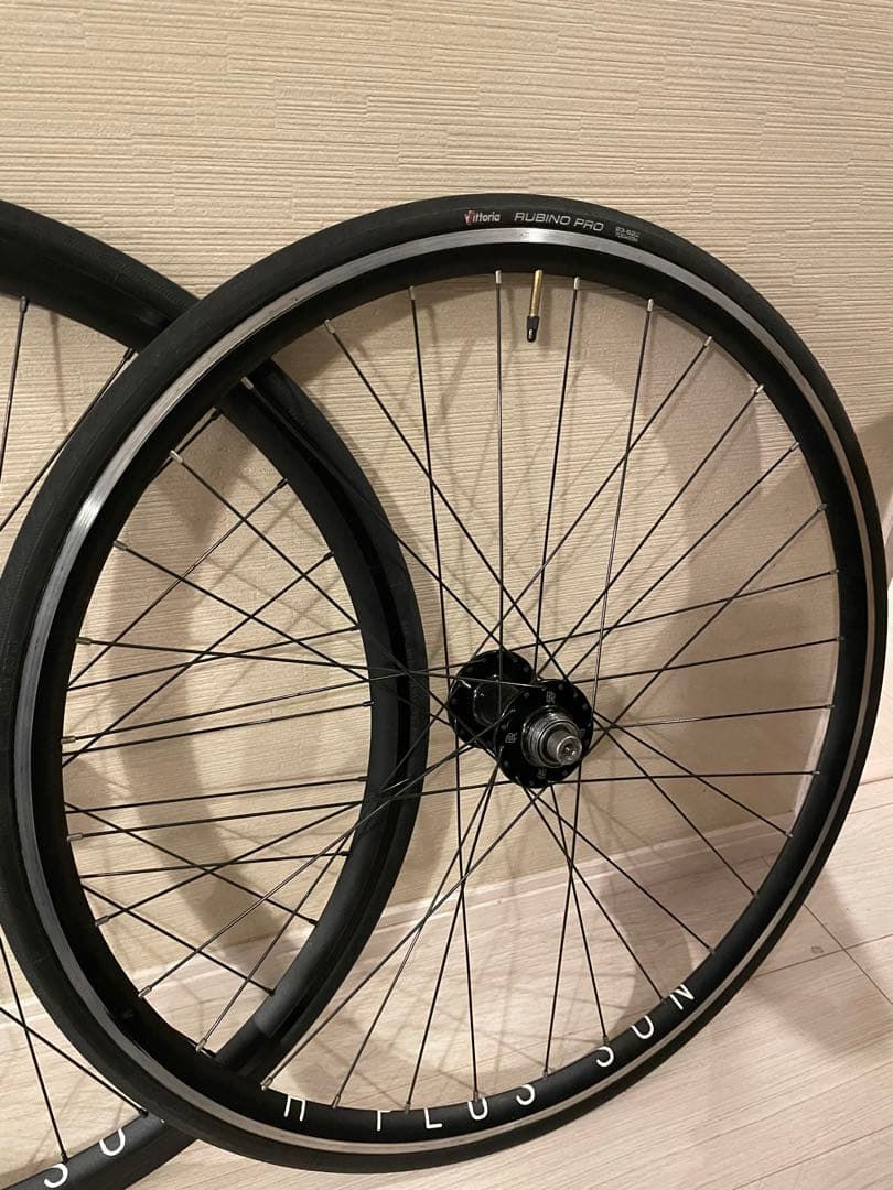 前後セット　H PLUS SON リム　フィルウッドハブ　完組ピストホイール