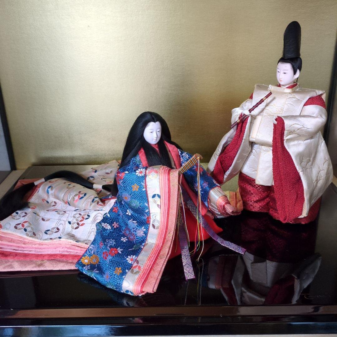 や*え様 ワダミエ 作　光源氏と紫の上　久月 扉付き専用人形ケース付