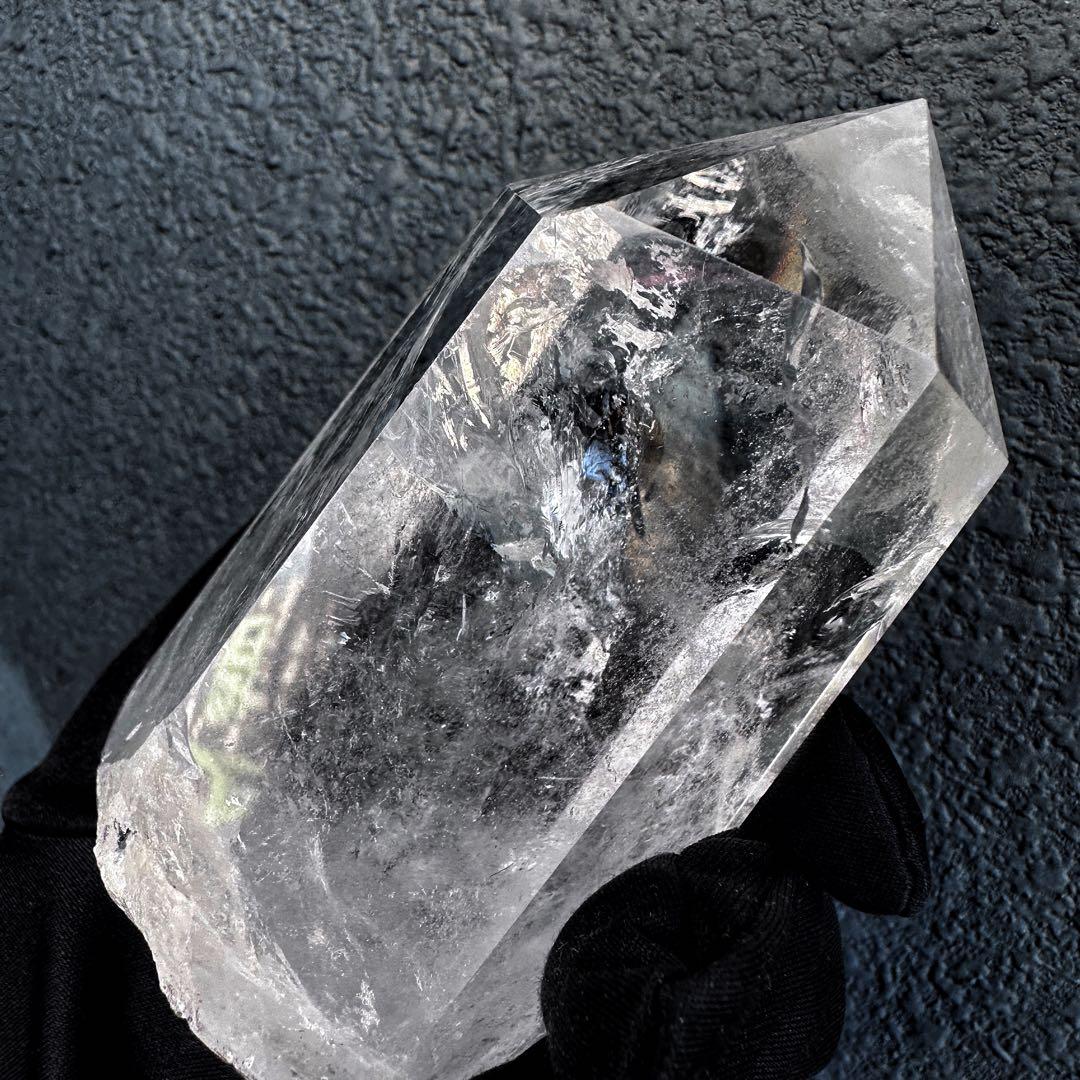 高品質 浄化❗️超強いパワーレインボー☆ヒマラヤ水晶六角柱 天然石 原石A1150