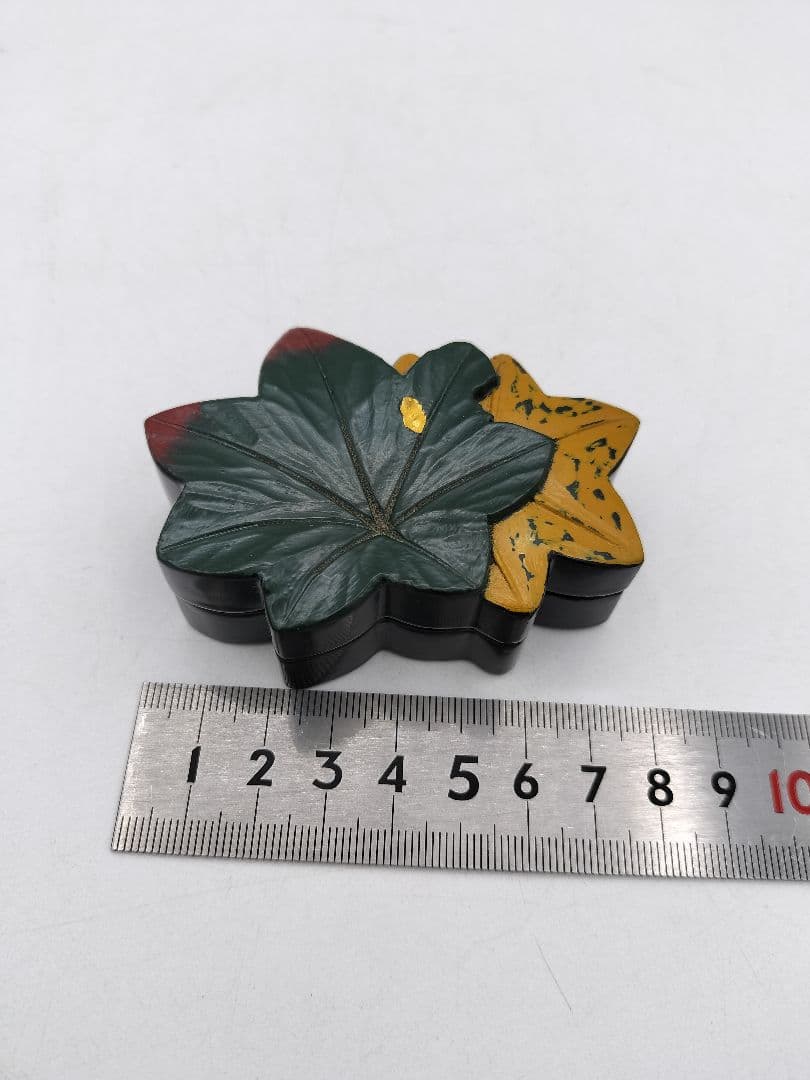c775 【新品・未使用】香合 紅葉 般若雲舟 木箱 茶道具