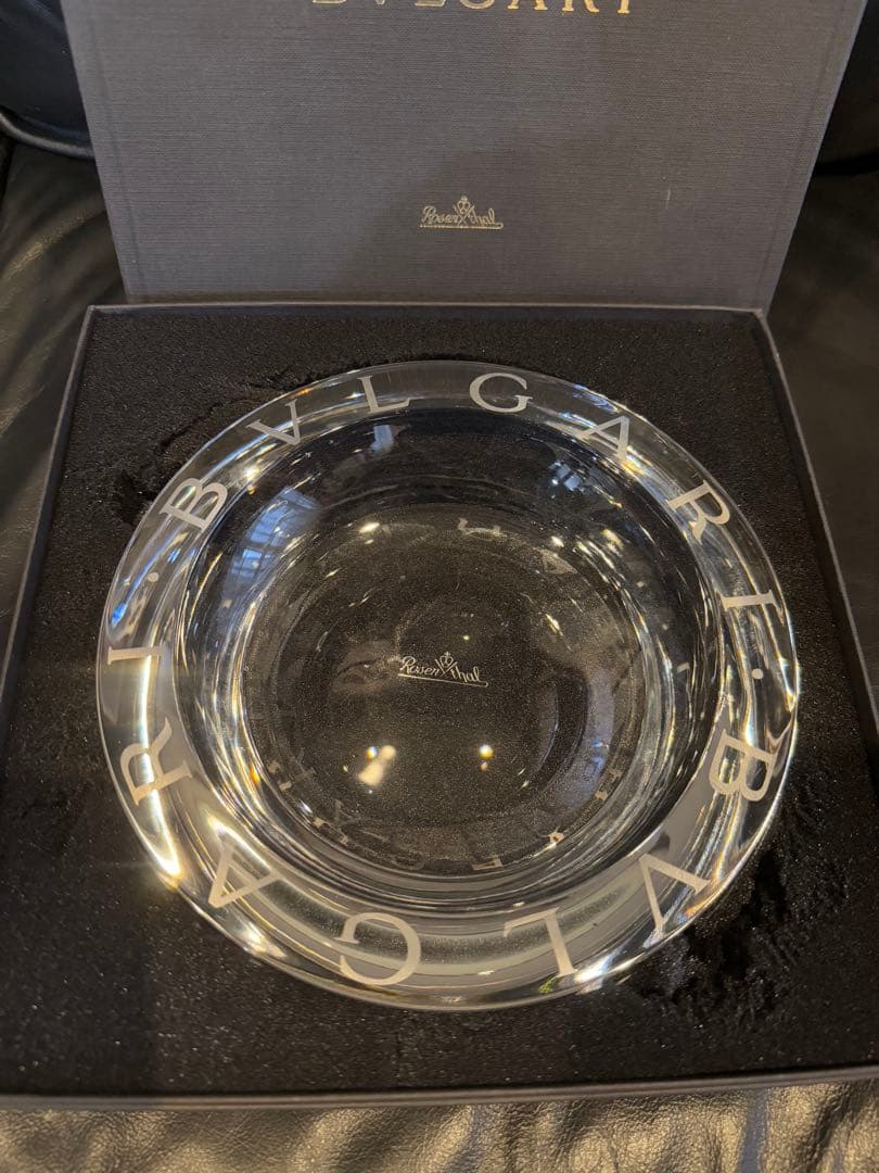 希少BVLGARI ローゼンタール クリスタル アッシュトレイ 専用箱20cm