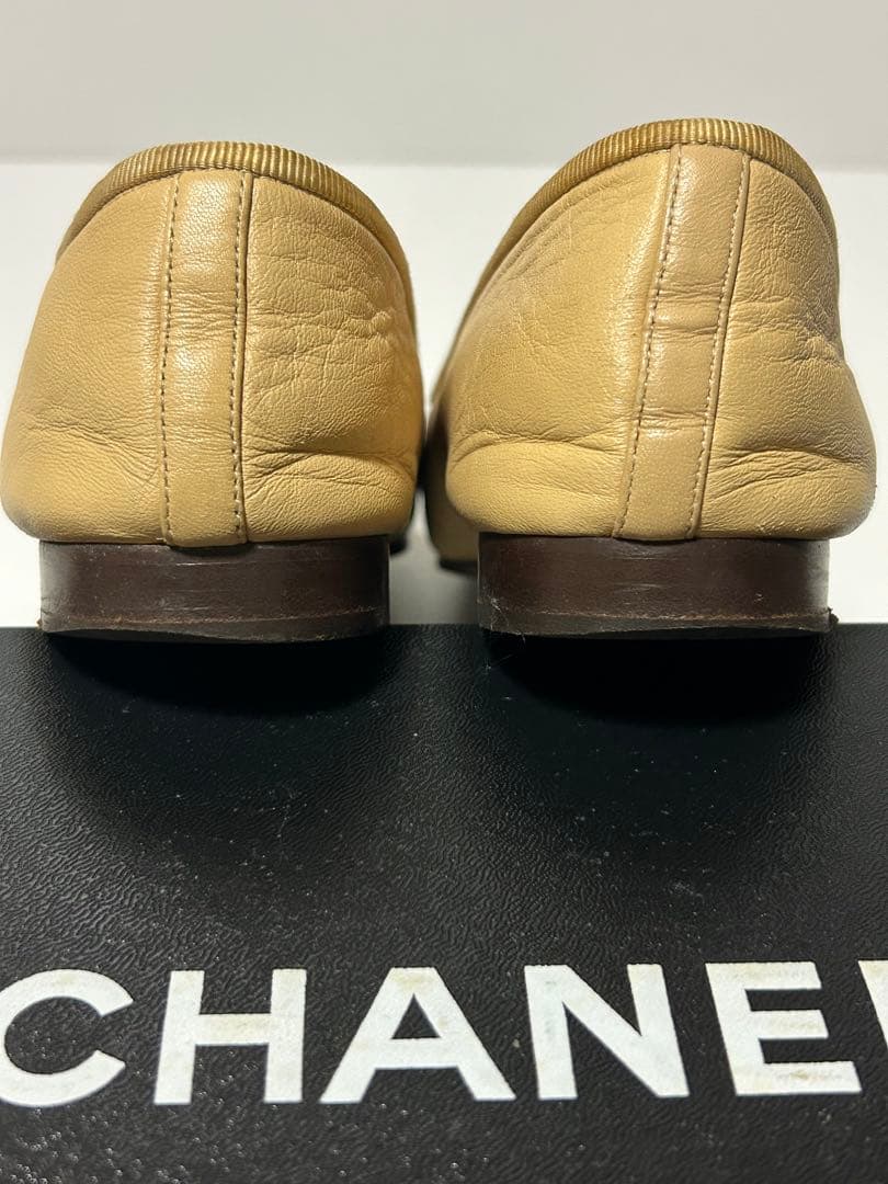 CHANEL バレエシューズ ベージュ/黒