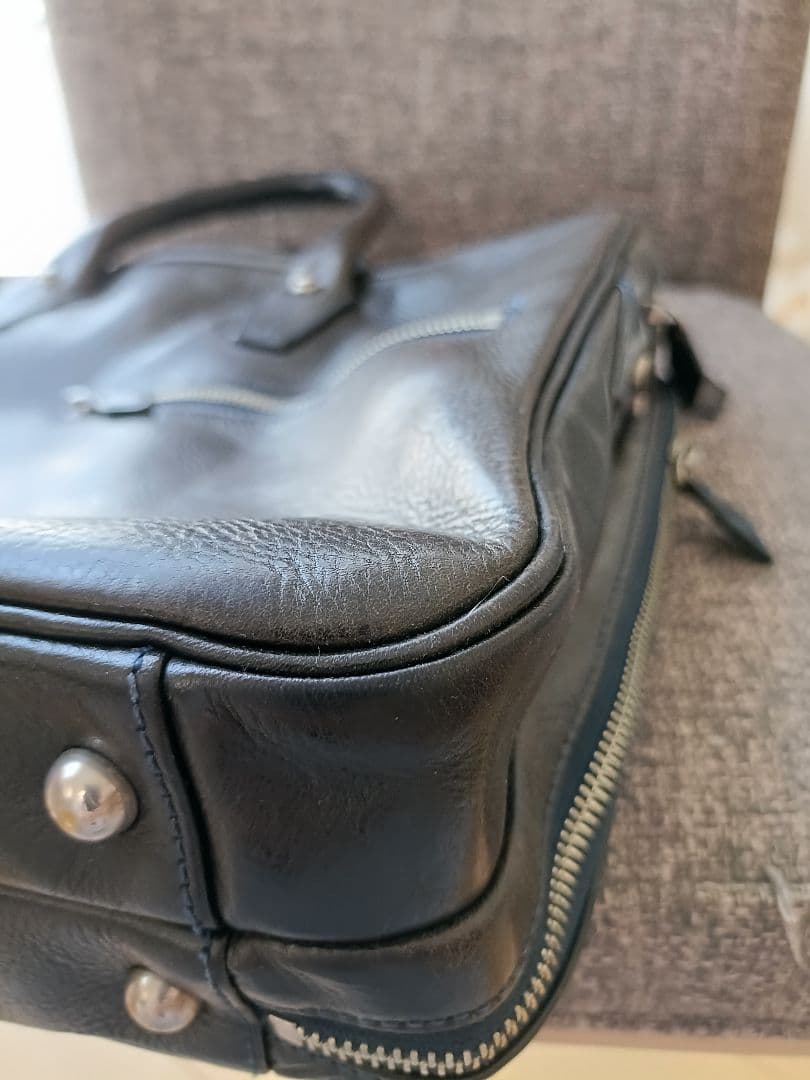 万双　シモーネＢＯＸ　ダブル天ファスナー　ネイビー　ショルダーストラップ欠品