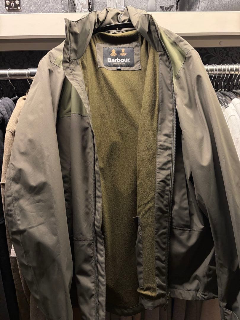 Barbour バブアー レア品 防水ナイロンジャケット オリーブグリーン