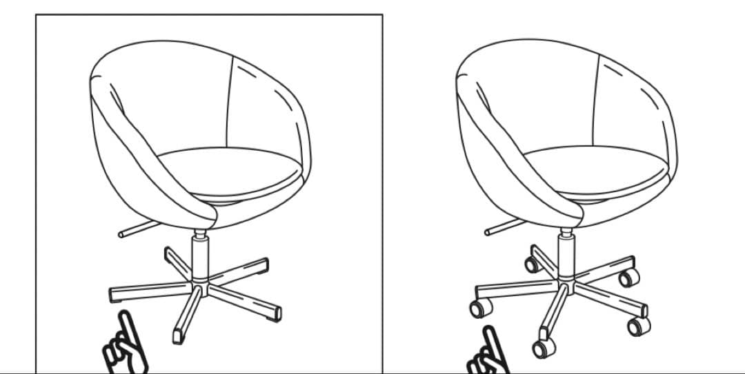 IKEA 回転チェア 椅子 キャスター付 SKRUVSTAスクルーヴスタ