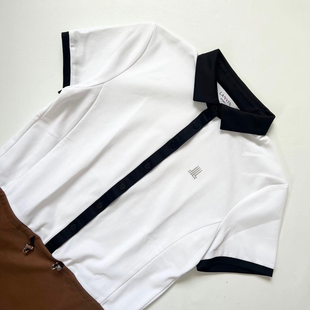 LANVIN SPORT ランバンスポール　ワンピース　バイカラー　半袖　ゴルフ