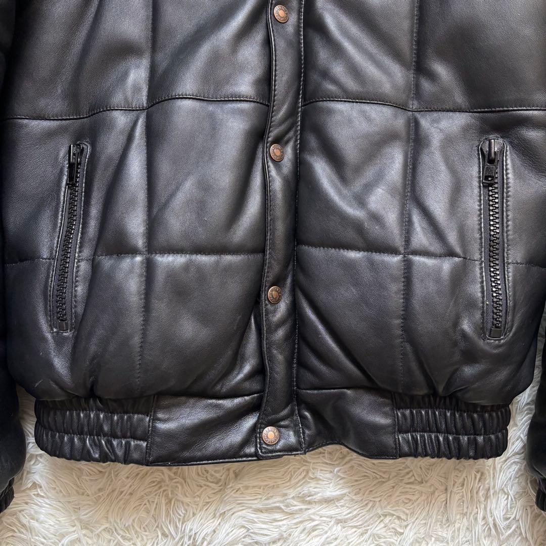 フリーダム　羊革　シープレザー　ダウンジャケット　ブラック　Mサイズ　メンズ
