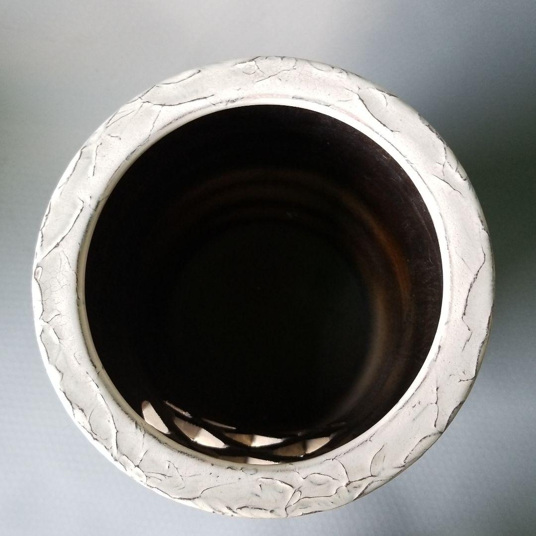 信楽焼傘立て  格子彫 高さ４３cm