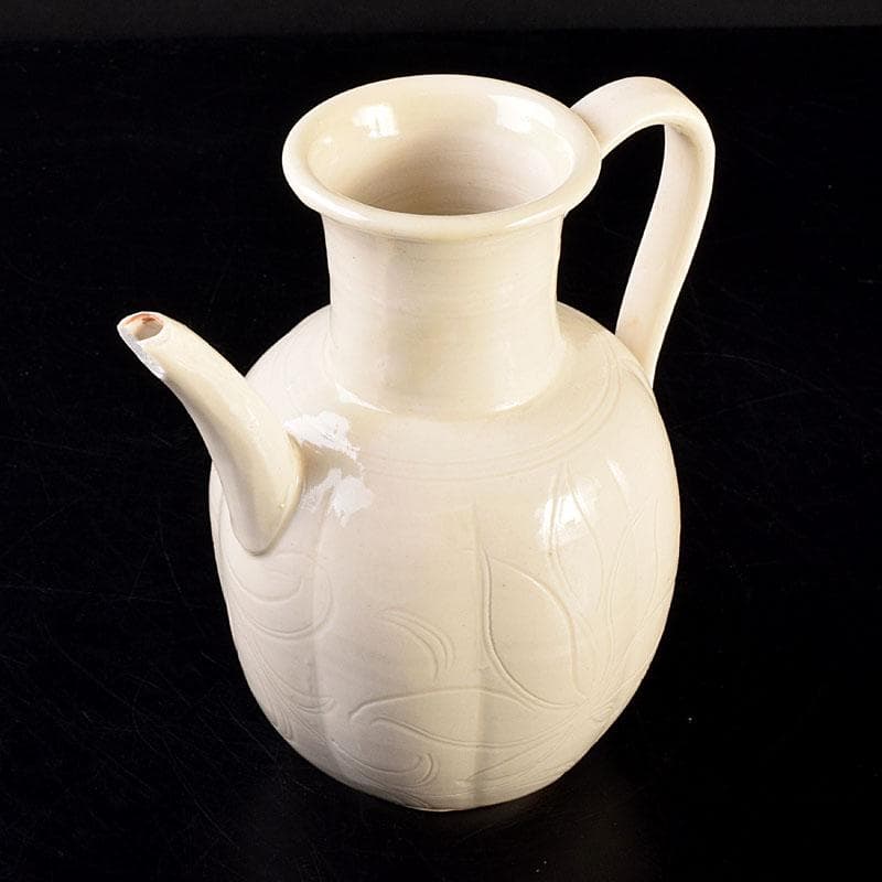 中国　徳化窯白磁　刻花文　水注瓶　C　6903