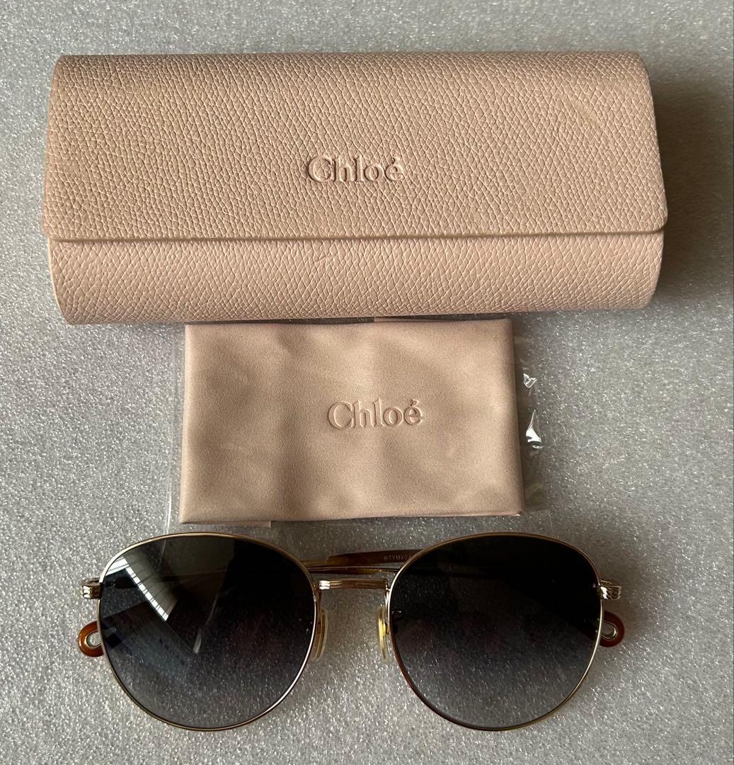 Chloe クロエ サングラス メンズ&レディース (ブラック系×ゴールド系)