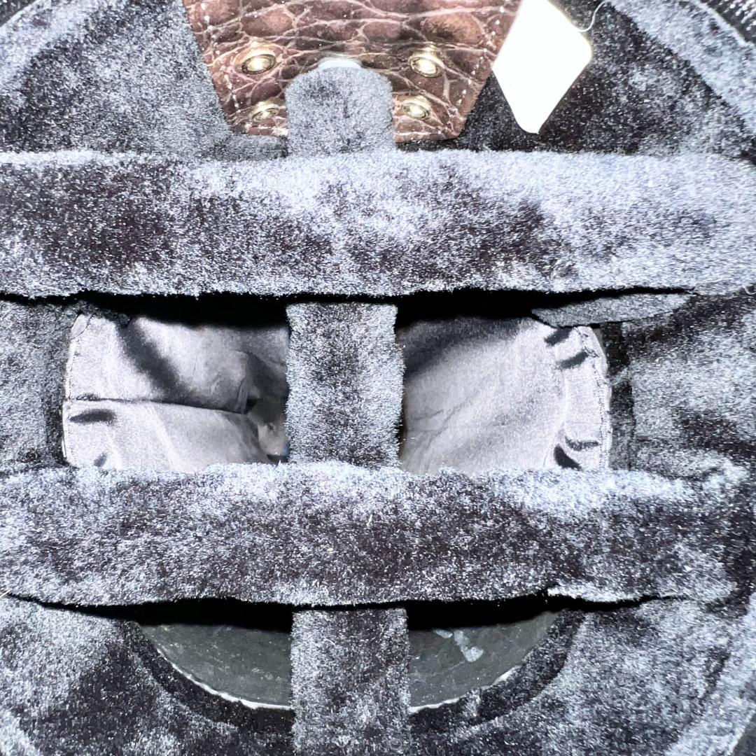 ブルガリ ゴルフバッグ クロコ ブラック キャンバス レザー ゴールド